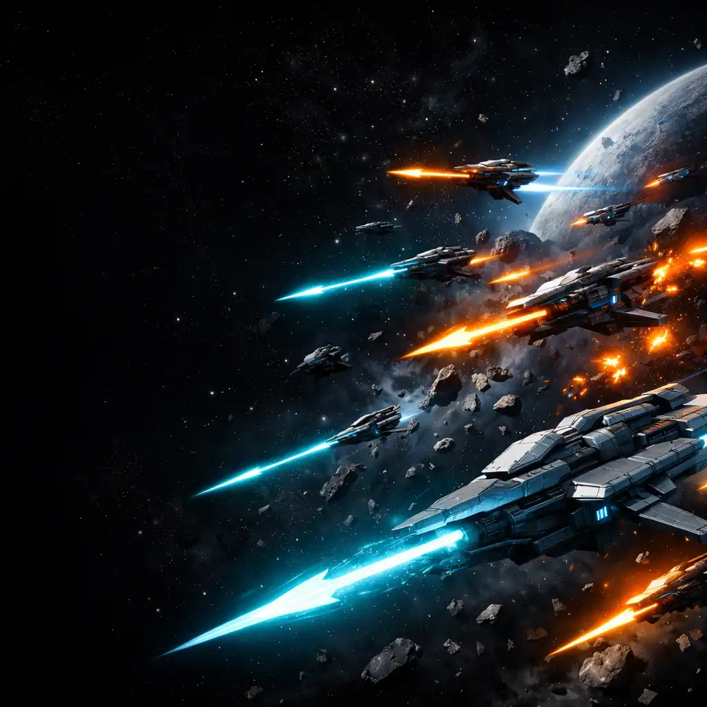 Sci-fi űrcsata energia nyilakkal